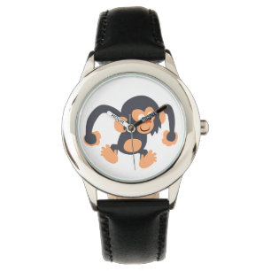 Niedlich Bouncy Cartoon Chimpanzee Watch Armbanduhr