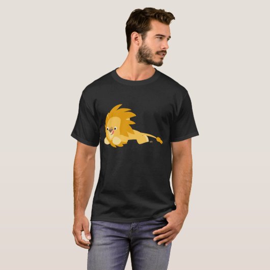 Niedlich Bouncy Cartoon Lion T - Shirt (Vorne ganz)