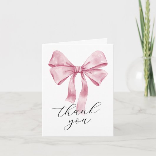 Niedlich Bow Baby Dusche Dankeskarte (Vorderseite)
