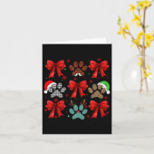 Niedlich Bow Coquette Dog Paw Dog Mama Vater Merry Karte (Gelbe Blume)