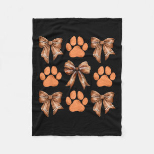 Niedlich Bow Coquette Dog Paw Print Ästhetische Hu Fleecedecke