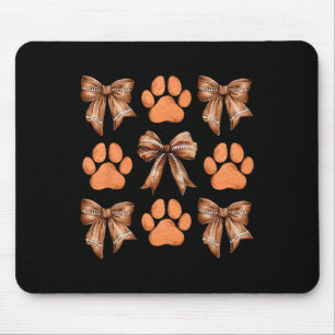 Niedlich Bow Coquette Dog Paw Print Ästhetische Hu Mousepad