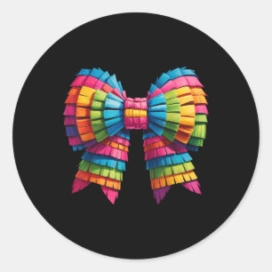 Niedlich Bow Coquette Funny Cinco Runder Aufkleber