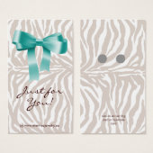 Niedlich Bow Earring Display Card Zebra (Vorne & Hinten)