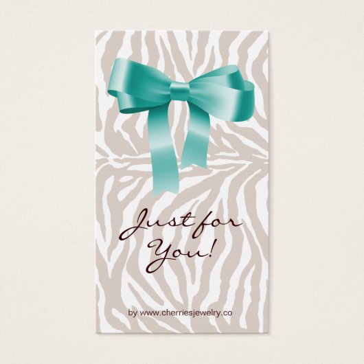 Niedlich Bow Earring Display Card Zebra (Vorderseite)