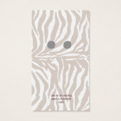 Niedlich Bow Earring Display Card Zebra (Rückseite)