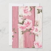 Niedlich Bow Floral Extravagant ONE Girl 1. Geburt Einladung (Rückseite)