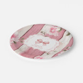 Niedlich Bow Floral Extravagant ONE Girl 1. Geburt Pappteller (Schrägansicht)