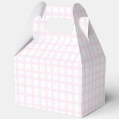 Niedlich Bow Pastel Pink Gingham Baby Duschkabine Geschenkschachtel (Rückseite)