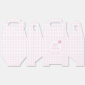 Niedlich Bow Pastel Pink Gingham Baby Duschkabine Geschenkschachtel (Ungeklappt)