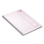 Niedlich Bow Pastel Pink Gingham Notebook Notizblock (Rechte Seite)