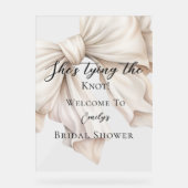 Niedlich Bow Sie bindet das Brautparty des Knotens Acrylschild (Vorderseite)