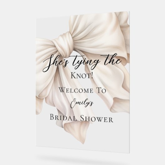 Niedlich Bow Sie bindet das Brautparty des Knotens Acrylschild (Winkel)
