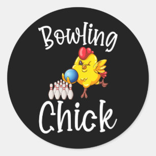 Niedlich Bowling Chick Funny Bowler Bowl Game Enth Runder Aufkleber