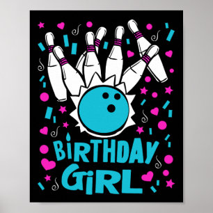 Niedlich Bowling Party Geburtstagskind Kinder Butt Poster