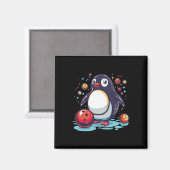 Niedlich Bowling Penguin Magnet (Vorderseite/Rückseite)