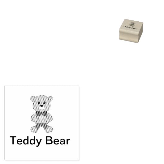 Niedlich Bowtie Teddy Bear Gummistempel (Stempel)
