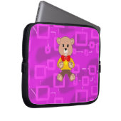 Niedlich Bowtie Teddy Bear Pink Geometric Electron Laptopschutzhülle (Vorne Rechts)
