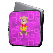 Niedlich Bowtie Teddy Bear Pink Geometric Electron Laptopschutzhülle (Vorderseite Links)