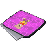 Niedlich Bowtie Teddy Bear Pink Geometric Electron Laptopschutzhülle (Vorne Knopf)
