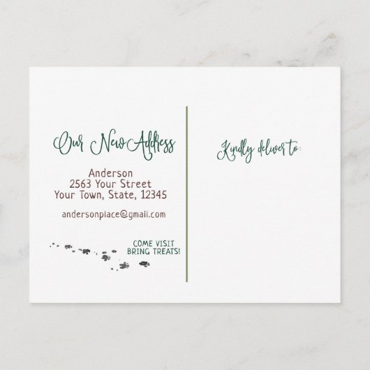 Niedlich Boxer Cosy New Zuhause Moving Ankündigungspostkarte (Rückseite)