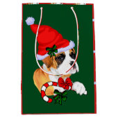 Niedlich Boxer Dog Christmas Merry Mittlere Geschenktüte (Vorderseite)
