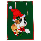 Niedlich Boxer Dog Christmas Merry Mittlere Geschenktüte (Rückseite)