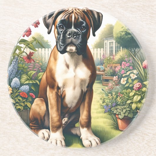 Niedlich Boxer Dog Getränkeuntersetzer (Vorne)