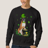 Niedlich Boxer Dog Lover St Patricks Day Kleeblatt Sweatshirt (Vorderseite)