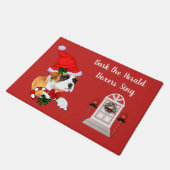 Niedlich Boxer Dog Weihnachten Fußmatte (Schrägansicht)