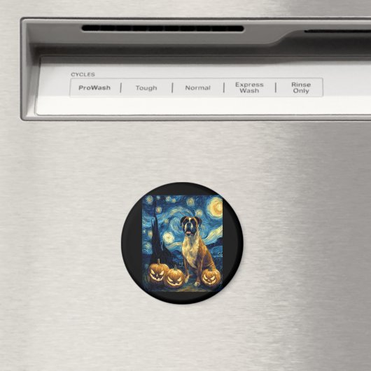 Niedlich Boxer Halloween Kürbislaterne Pumpkin Fac Magnet (In Situ (Geschirrspüler))