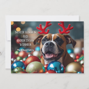 Niedlich Boxer Kisses & Christmas Wünsche Personal Feiertagskarte