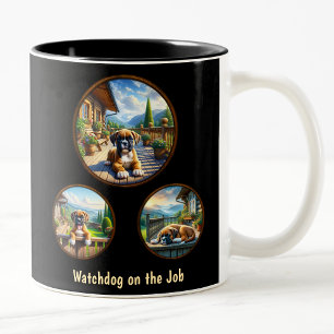 Niedlich Boxer Welpe Zweifarbige Tasse