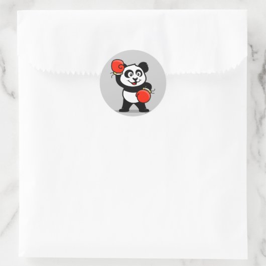 Niedlich Boxpanda Runder Aufkleber (Tasche)