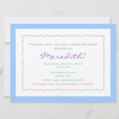 Niedlich Boy Baby Dusche Invites Baby and Bird Einladung (Rückseite)