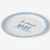 Niedlich Boy Baby Dusche Pappteller (Schrägansicht)