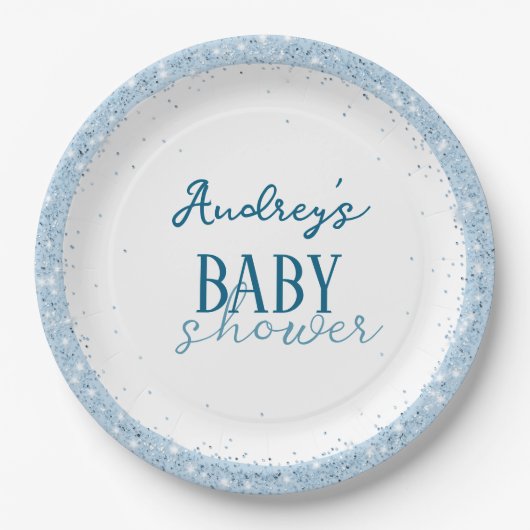 Niedlich Boy Baby Dusche Pappteller (Vorderseite)