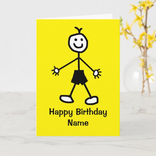 Niedlich Boy Birthday Karte (Gelbe Blume)