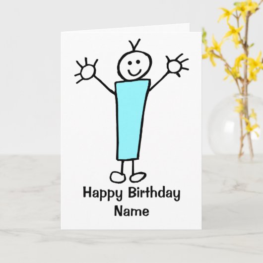 Niedlich Boy Blue Geburtstag Karte (Gelbe Blume)