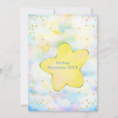 Niedlich Boy Blue Gold Dragon Baby Dusche Einladung (Rückseite)