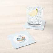 Niedlich Boy Blue Kinderzimmer Baby Dusche Rechteckiger Pappuntersetzer (Vor Ort)