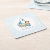 Niedlich Boy Blue Kinderzimmer Baby Dusche Rechteckiger Pappuntersetzer (angewinkelt)