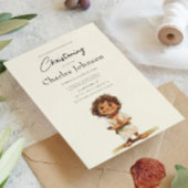 Niedlich Boy Illustration Boy Son Christening Einladung