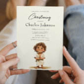 Niedlich Boy Illustration Boy Son Christening Einladung