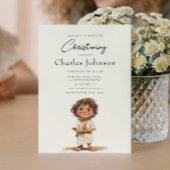 Niedlich Boy Illustration Boy Son Christening Einladung