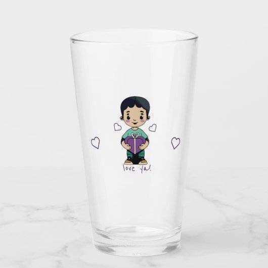 Niedlich Boy Kiss Glas (Vorderseite)