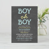 Niedlich Boy Oh Boy Baby Shower Einladungen (Stehend Vorderseite)