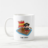 Niedlich Boy Pirate Captain Wood Raft Kids Name Kaffeetasse (Links)