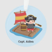 Niedlich Boy Pirate Kapitän Woods Raft Kids Name Ornament (Vorderseite)