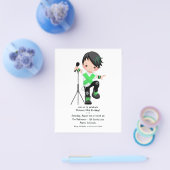 Niedlich Boy Rock Star Geburtstagsparty Flyer (Einzeln)